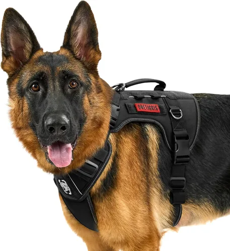 Vista 9 de OneTigris Arnés táctico sin tirones para perros pequeños, chaleco reflectante K9 de fácil control con paneles de gancho y bucle, arnés ajustable