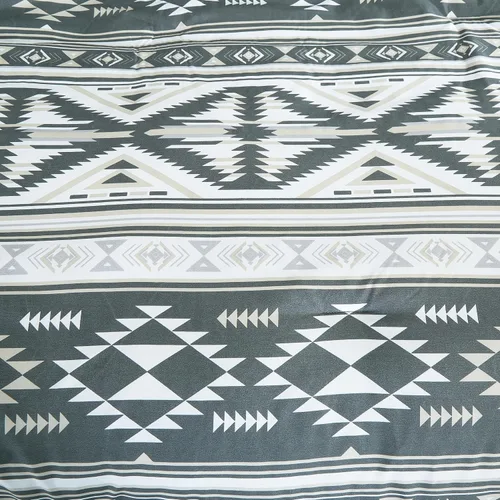 Vista 4 de Chezmoi Collection Zella - Juego de edredón de 2 piezas con motivo geométrico del suroeste, ropa de cama de microfibra lavada con estampado