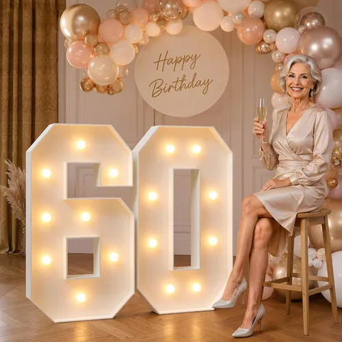 Vista 57 de imprsv Letras iluminadas grandes de 3 pies, letras iluminadas de marquesina para fiesta de cumpleaños (3 pies, letra y )