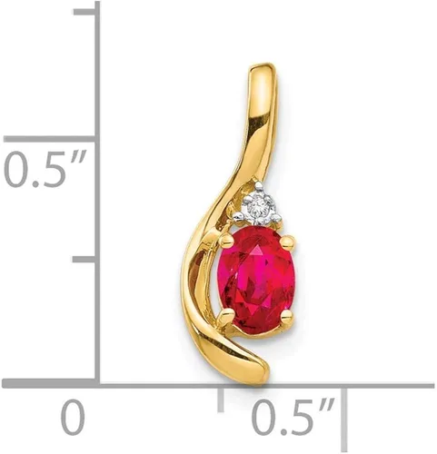 Vista 3 de Colgante de diamante y rubí de 14 quilates 0.669in 0.236in estilo XBS424