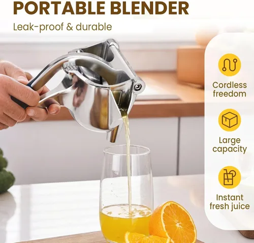 Vista 2 de Extractor de jugo de fruta fresca, exprimidor manual de limón con agarre ergonómico, fácil de limpiar para naranja, cítricos, granada, lima, pomelo