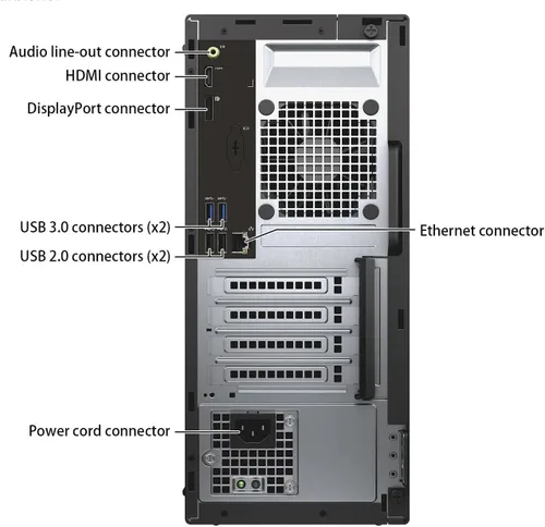 Vista 4 de Dell OptiPlex 3040 Mini Tower Computadora de sobremesa, Quad-Core i5-6500 hasta 3.6 GHz, 8 GB de RAM, 256 GB SSD, teclado y mouse, WiFi, BT, Windows