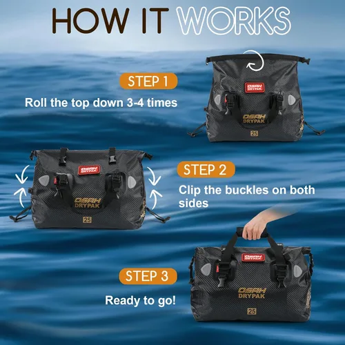 Vista 4 de Bolsa de lona impermeable de 40L y bolsa seca de 25L