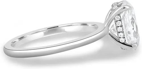 Vista 6 de Anillos de compromiso de moissanita de oro macizo de plata 925 de 10 quilates y 14 quilates y 18 quilates para mujer Juego de anillos de boda