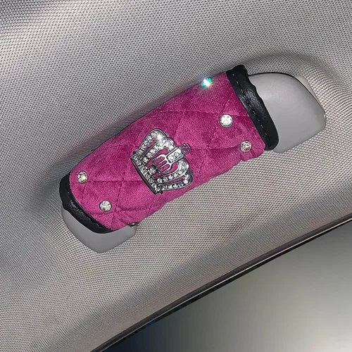 Vista 29 de Paquete de 2 fundas brillantes para manija de puerta de seguridad para automóviles, con cristales brillantes, almohadillas protectoras para manija