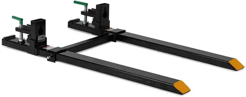 Vista 12 de Titan Attachments Horquillas de palé de sujeción de 60" de servicio medio, longitud de horquilla de 46" x 4", capacidad nominal de 4,000 LB, fácil
