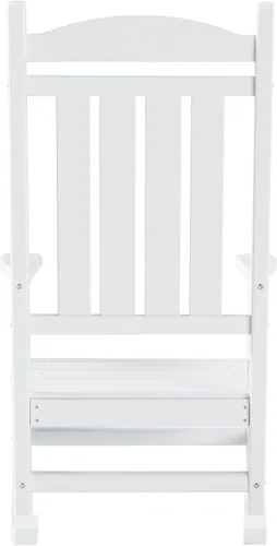Vista 7 de WO Home Furniture - Mecedora de patio para exteriores, HDPE, resistente a los rayos UV, resistente a la intemperie (blanco)