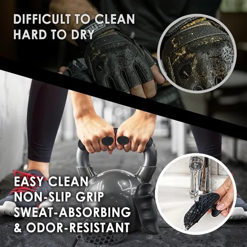 Vista 7 de Agarres de entrenamiento antideslizantes, 4 protectores ergonómicos de manos para hombres y mujeres, portátiles y transpirables, guantes