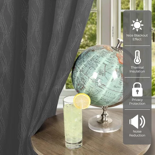 Vista 3 de BLUENILEMILLS Paneles de cortinas opacas para oscurecer la habitación con bolsillo para barra, cortinas perfectas para ventanas de cocina