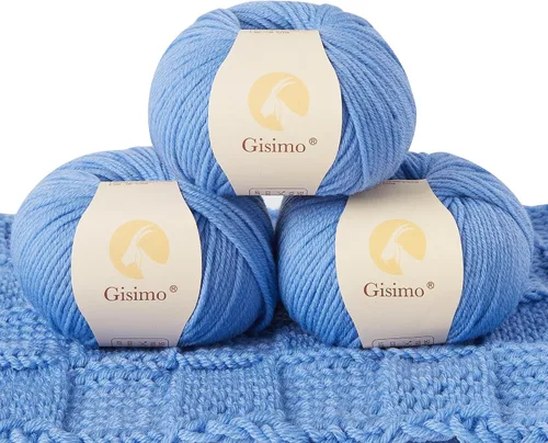 Vista 11 de 100% lana merino para tejer y ganchillo, hilo lujoso y suave de 6 cabos para tejer y crochet a mano, 1.76 oz/50 g, 127 yardas/116 metros