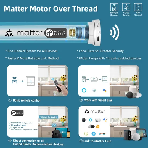 Vista 3 de SmartWings Persianas motorizadas con control remoto para ventanas, persianas enrollables Matter 100% opacas, automáticas, eléctricas inteligentes