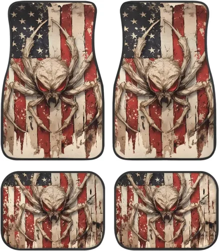 Vista 23 de Yewattles 250th American Flag - 4 alfombrillas para automóvil, sedán, camioneta, SUV, camión, forro delantero y trasero, tapete protector
