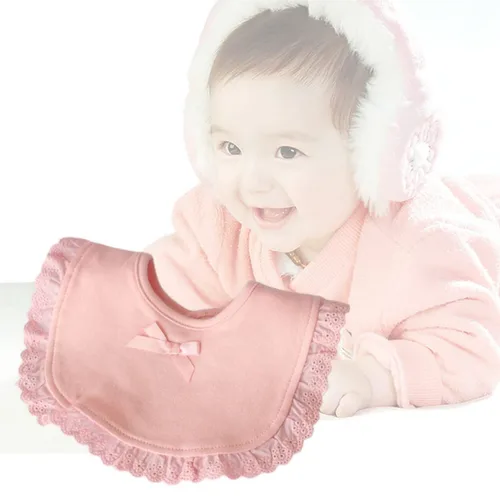 Vista 4 de Healifty Babero de algodón de encaje para recién nacidos, niños y niñas, diseño suave y absorbente para alimentar y babear, elegante y funcional