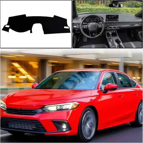 Vista 6 de Cubierta de alfombrilla de salpicadero, consola central interior personalizada compatible con Honda Civic Sedan 2022 2023, accesorios