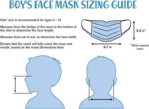 Vista 4 de Mascarilla desechable para niños de un solo uso (paquete de 50)