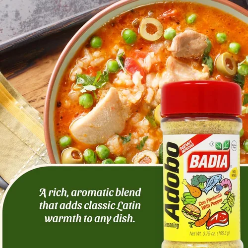 Vista 4 de Badia Adobo con pimienta, 3.75 oz - Adobo con Pimienta - Ahumado, picante y salado para carnes, pollo, mariscos y verduras