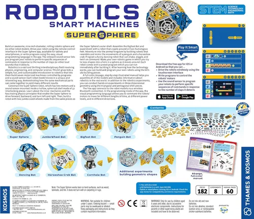 Vista 2 de Thames & Kosmos Robotics: Smart Machines - Kit de experimentos STEM Super Sphere Construye y programa una esfera robótica de 9 pulgadas + 6 otros