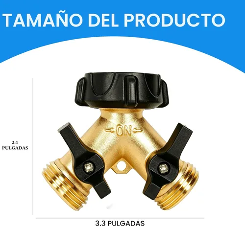Vista 5 de LIULO TOOL Divisor de Manguera de Jardín de Latón de 2 Vías, Divisor en Y de Manguera de 3/4 Pulgadas, Conector de Manguera de Latón Resistente