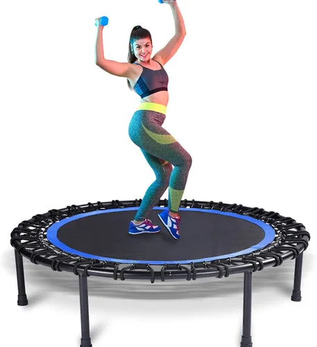 Vista 12 de 40" Mini Trampoline for Adults, Fitness Rebounder with Elastic Bands, Indoor Exercise Trampoline, Low Impact Workout Equipment for Home Gym, Cardio