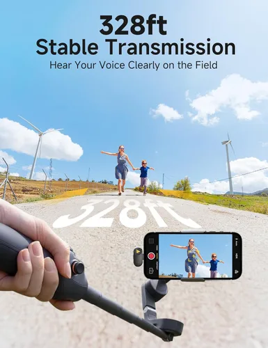 Vista 8 de MAONO Wave T1 Mini micrófono inalámbrico Lavalier para iPhone/Android, cancelación de ruido, filtro de voz AI, 30 horas utilizado con estuche