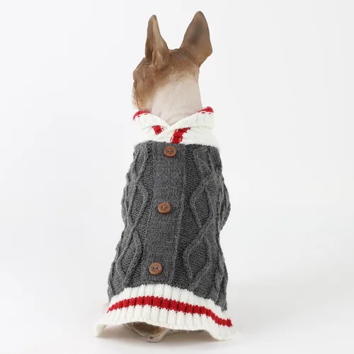 Vista 4 de HAPEE Ropa para mascotas El suéter de perro de gato a cuadros de diamantes, accesorios para perros, ropa para perros, estilo clásico de diseño