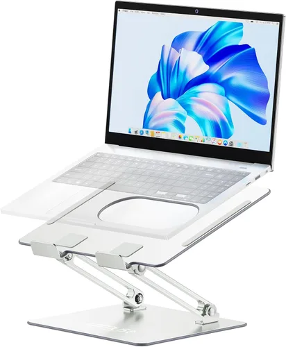 Vista 12 de Soporte giratorio de 360° para computadora portátil para escritorio para dispositivos de 10-17" Adjustable Height, Ergonomic Laptop Riser Standing
