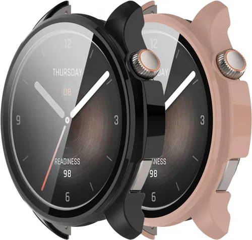 Vista 8 de Funda compatible con Amazfit Balance Frame PC funda protectora + película de vidrio templado para Amazfit Balance Smartwatch protectores de pantalla