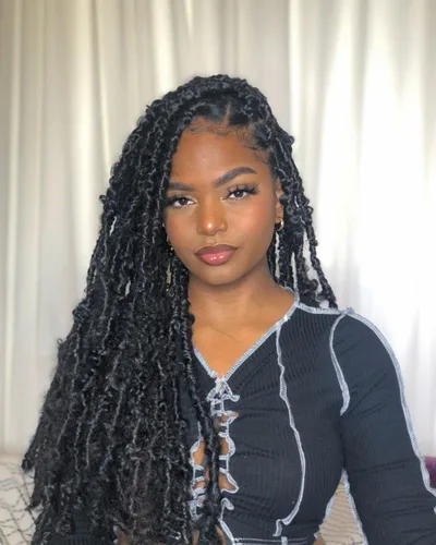 Vista 41 de ZRQ Butterfly Locs Cabello de Ganchillo Corto 6 Paquetes Negro Cabello Bob de Ganchillo 8 Pulgadas Locs Sintéticos Desordenados Desgastados Trenzas