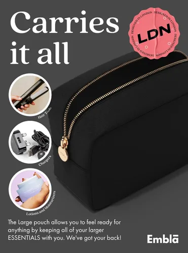 Vista 4 de Bolsa de maquillaje Embla Bolsa de aseo de viaje, Negro, L, Large