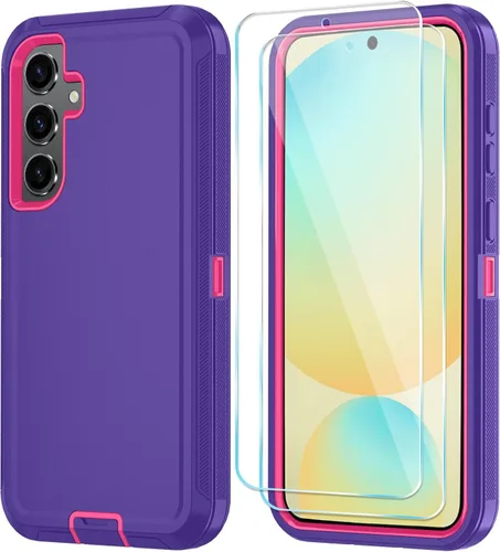 Vista 45 de ONOLA Funda para teléfono Samsung Galaxy S24 FE con protector de pantalla HD, funda para teléfono de servicio pesado resistente a golpes y caídas