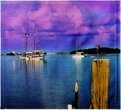 Vista 7 de 3dRose Dry Tortugas National Park - Harbor View from Garden Key (Textured) 22x30 Bath Hand Pool Towel