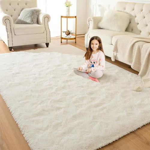 Vista 176 de Softlife Alfombra naranja para dormitorio, alfombra de felpa esponjosa para sala de estar para niñas, alfombra lanuda para niños, alfombra suave