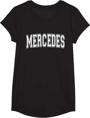 Vista 3 de MERCEDES TX TEXAS USA - Camiseta deportiva vintage estilo Varsity, Negro, S