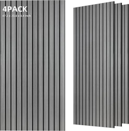 Vista 24 de TO-TH Juego de 4 paneles de pared insonorizados de 47.2 x 23.6 pulgadas con aspecto de madera, absorben el sonido, paneles acústicos grandes