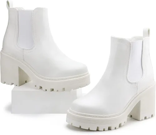 Vista 6 de firelli Botas Chelsea de moda para mujer, botas de plataforma clásicas