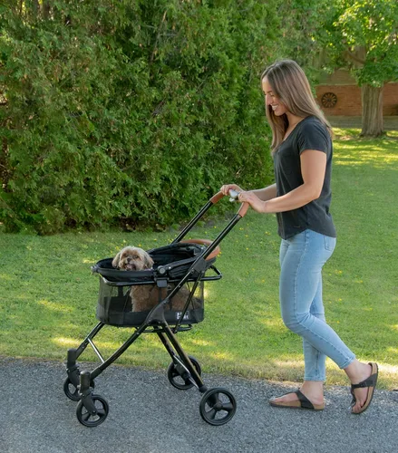 Vista 2 de Pet Gear, una empresa familiar de Vermont desde 1936, Sistema de viaje 3 en 1, el cochecito View 360 se convierte en transportador y asiento alzador