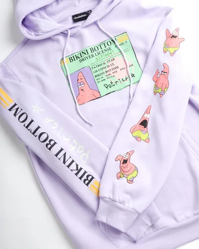 Vista 2 de Nickelodeon Sudadera de forro polar unisex de Bob Esponja - Sudadera con capucha para hombre y mujer