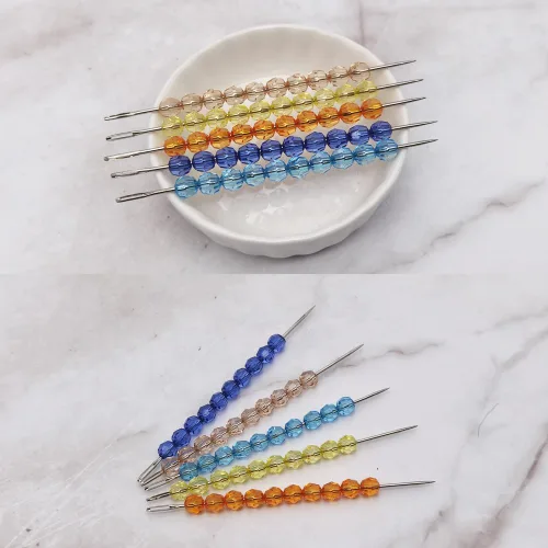 Vista 2 de INSPIRELLE 1800 Piezas Cuentas de Acrílico Redondas Facetadas de 6mm - 30 Colores Espaciadores de Plástico para Hacer Joyas y Manualidades