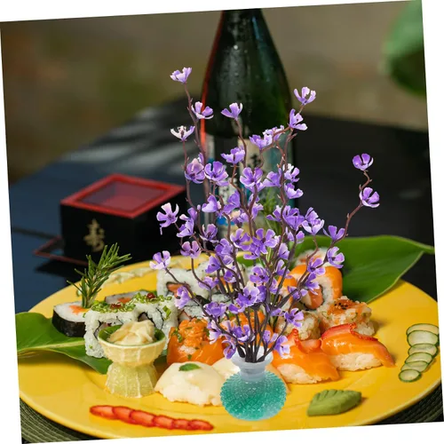 Vista 9 de Mobestech Sashimi - Decoración de platos de flores artificiales, flores artificiales, decoración de platos de sushi, decoración de pecera, platos
