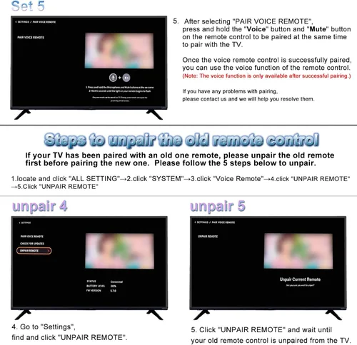 Vista 4 de RIVIERA Vizio - Control remoto por voz para todos los televisores inteligentes VIZIO compatibles con D, E, M, P, V, serie PX con micrófono, sin