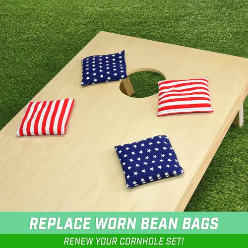 Vista 3 de GoSports Official Regulation Cornhole Bean Bags Set of 8 – for Competitive Cornhole Games - All Weather - American Stars and Stripes or Red and Blue