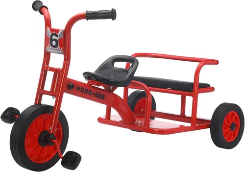 Vista 10 de Triciclo para niños de edad 2-6 años, triciclo para niños con rueda grande, triciclo para jardín de infantes y cuidado diurno al aire libre