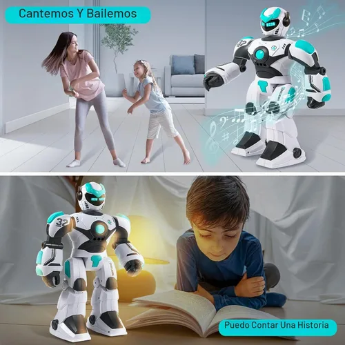 Vista 5 de HPROMOT - Robot de juguete RC Control de voz y gestos Caminar bailando cantando A partir de 6 años Gestos remotos y control de voz Paseos