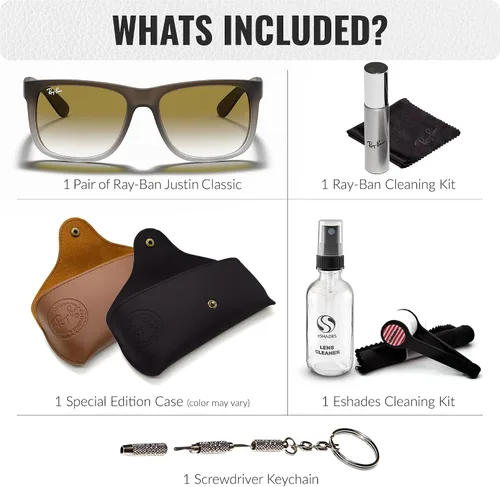 Vista 21 de Ray-Ban RB4165 JUSTIN CLASSIC - Gafas de sol de forma cuadrada con kit oficial de gafas