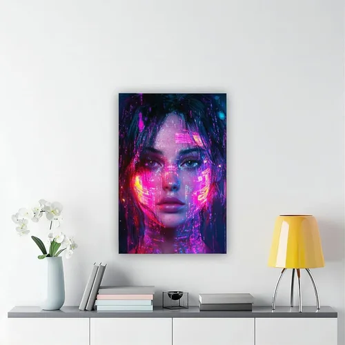 Vista 6 de XAHOR Urban Cyberpunk - Retrato de neón – Arte digital femenino futurista retro para pared, póster artístico y arte de pared, póster moderno