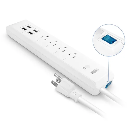 Vista 3 de Feit Electric Tira de alimentación inteligente, 4 tomas + 4 puertos USB, control de voz con Alexa y Google Assistant, control de aplicación