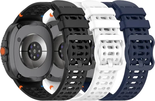 Vista 16 de Paquete de 3 correas compatibles con Samsung Galaxy Watch 8 Classic de 1.811 pulgadas, Watch 8 de 1.575 pulgadas/1.732 pulgadas, correa deportiva