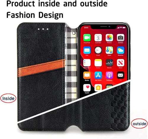 Vista 3 de Funda compatible con Xiaomi Poco X3 GT, compatible con Redmi Note 10 Pro (China) 5G con cierre magnético con soporte para tarjetas, color negro