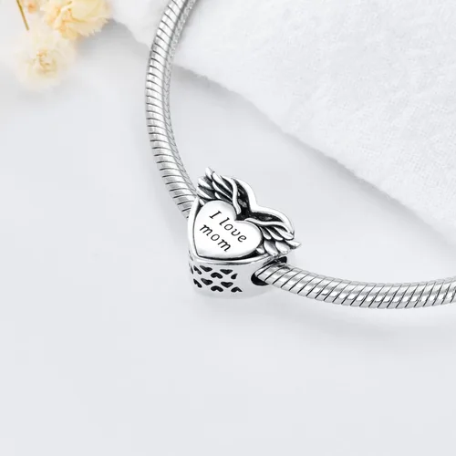 Vista 6 de LONAGO Abalorio personalizado con foto de plata de ley 925 con diseño de hueso de perro para pulsera