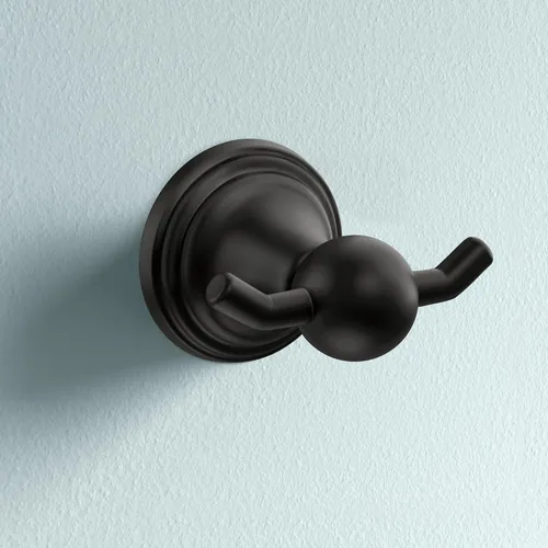 Vista 2 de Moen Preston DN8403BL Gancho doble para bata, negro mate